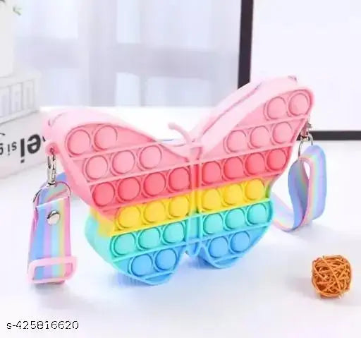 Popit Bag printed net fidget toy crossbody purse for girls, fabric bag with single compartment, India origin