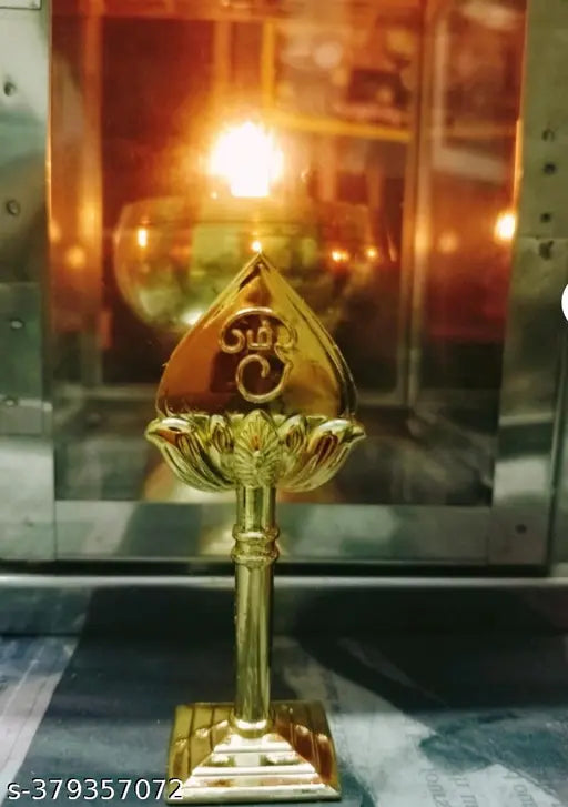 Brass Murugan Vel pooja room, traditional Indian religious decor, 10cm x 1.5cm x 10cm