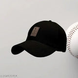 Black cotton baseball cap, self-design by Ediko, one size from India