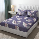 Double glace cotton, premium fitted botanical bedsheet - stylish, superfine quality