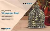 Polymorble marble god idol Pillayar statue, 14cm tall - Pillaiyarpatti Karpaga Vinayagar for home puja