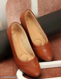 Stylish brown synthetic leather slip-on bellies ballerinas by MAHI & LOOKS, India