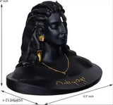 Black polyresin Shiv statue, 6.5" x 4" x 4", Jiyansh Creation Adiyogi for car dashboard decor