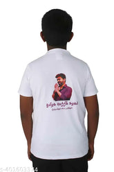 Men's cotton half sleeve TVK T-shirt, printed with Thalapathy Vijay design, short sleeves, great for fitness activities, made in India