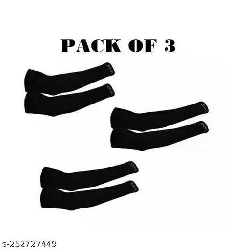 Trendy cotton hand gloves, sun/heat/pollution protection (India-made, pack of 3)