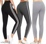 Striped cotton blend jeggings, free size, India-made fashionable leggings