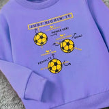 Cotton blend boys sweatshirts with printed designs, durable and odorless for ages 6 months to 14 years