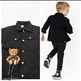 Denim boys toy jacket black, long sleeves dyed/washed for kids 5-12 years, Indian-made children's wear
