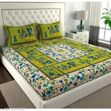 180 tc cotton queen-sized double Jaipuri bedsheet with 2 pillow covers, ideal for heavy winter use. Made of pure cotton from India