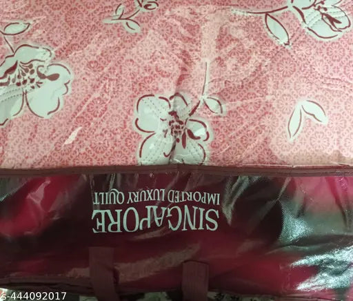 Lightweight breathable floral reversible quilt comforter, cotton, size 77"x82", ideal for AC rooms