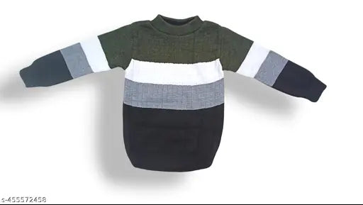 Striped woolen winter pullover and round neck full sleeve sweater for kids (3-7 years) - India
