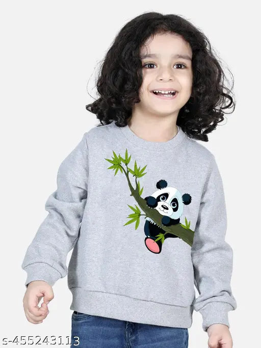 Rich cotton blend kids' sweater for Boys and Girls with attractive dog print design, suitable for winter wear