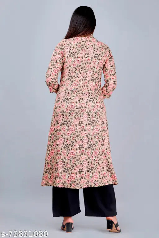 Rayon printed kurta with palazzo set (2 pieces) in multicolor by MAUKA, crafted for the summer season in comfortable rayon fabric