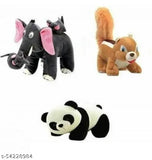 Soft, cuddly stuffed animals set, 3 pieces for babies age 0-2 years old, handcrafted in India