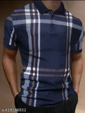 Classic cotton-blend graphic print men's polo neck T-shirt for Relax, India
