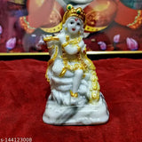 Handcrafted 4-inch Lord Krishna Idol with Flute, Indian religious art for home or office decor