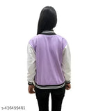 Lavender fleece bomber jacket, solid design for women & girls, Indian-made