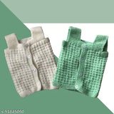 Handwoven wool half sleeves sweaters for newborn baby girl pack of 2, soft and warm essential winter clothing for infants