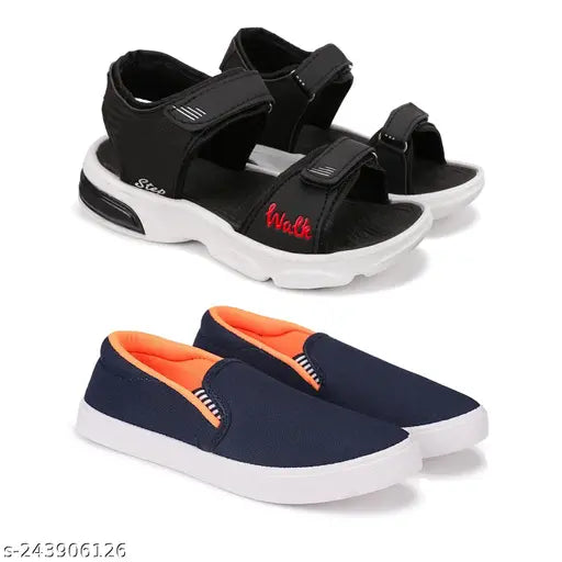 EVA sole printed net outdoor casual slipper flip flops for boys pack of 2, trendy and comfortable Bersache design