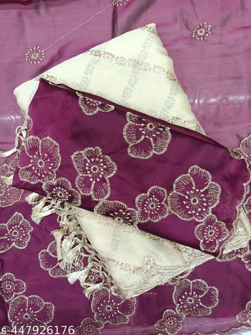 Trendy designer Georgette saree with alover floral Lahariya print, free size, India origin