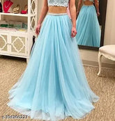 Wine-colored, 12m net + 3m sky satin unstitched lengha with embellished top and solid dupatta, best for wedding and party wear