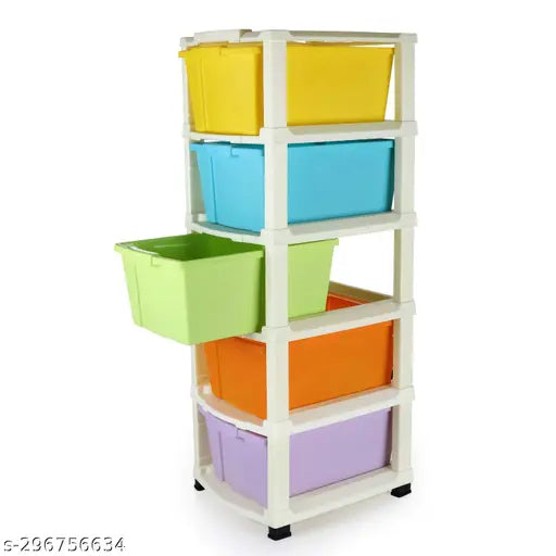 Meesho Smart Multicoour 5XL Plastic Drawer System, Indian-made modular storage solution for organization