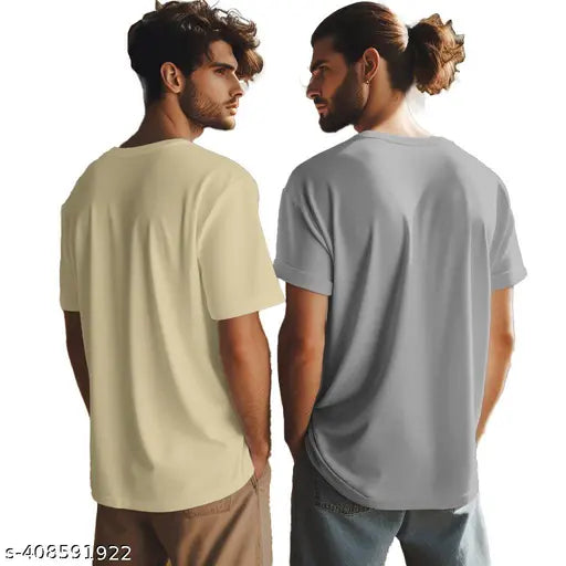 Men's 2X Premium oversize combo cotton T-shirts, printed anime design, size chart included (S-XXL)