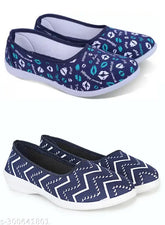 Comfortable & fashionable bellies (2 pack), synthetic slip-on ballerinas in latest JN GLOBE designs for women and girls - India