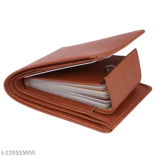 Solid faux leather men's wallet with 10 card slots, 3 compartments, and extra currency storage. Minimalist design, premium quality, perfect gift choice, made in India