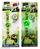 8-color luminous glowing Ben 10 watch for kids (3-9 years), durable, skin-friendly, comic character themed