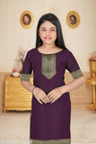 Cotton blend embroidered net kurti for girls, ages 10-11, Indian fashion