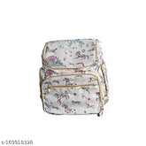 White Unicorn Printed Polyester Diaper Bag - Multi-Functional Nappy Backpack with Wet & Dry Separated Compartments, Large Capacity for Baby Supplies and Organizer for Travel