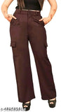 Solid denim four pockit pants for girls, XS-L. Made in India