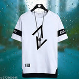 Mens casual wear, comfortable fit office wear, three-quarter sleeve cotton t-shirt. Printed design, loose fit, round neck, and hip hop oversized streetwear style. Perfect for daily wear. Men's t-shirt originating from India