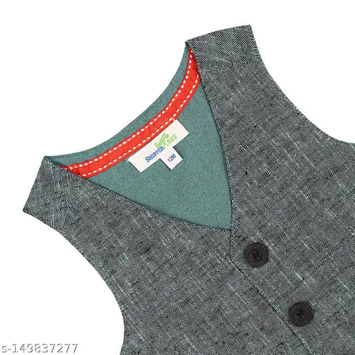 Multicolor cotton blend sleeveless waistcoat, bright and graceful for kids aged 6 months to 5 years. ShopperTree, India origin