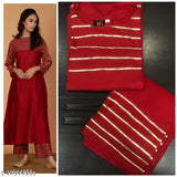 Women's rayon A-line long kurti with palazzos set, featuring traditional Indian attire for L (size details provided) and XXL (size details provided), showcasing vibrant rayon fabric