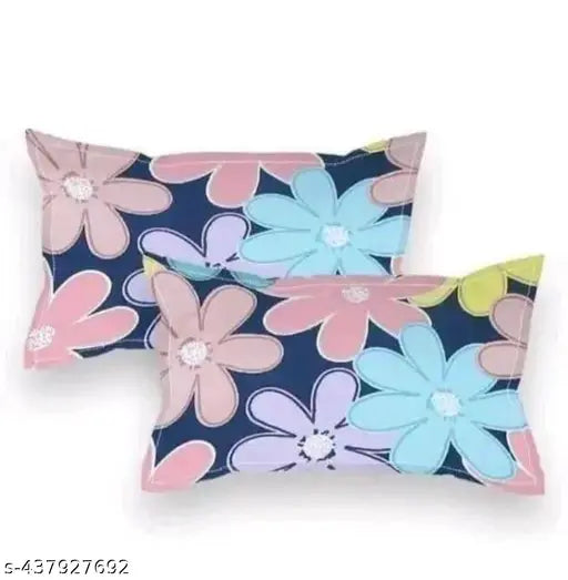 Superfine floral cotton elastic double king Rangoli fitted bedsheet with 2 pillow covers, ideal for summer