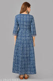 Trendy printed cotton Anarkali kurta for women, three-quarter sleeves, Indian origin