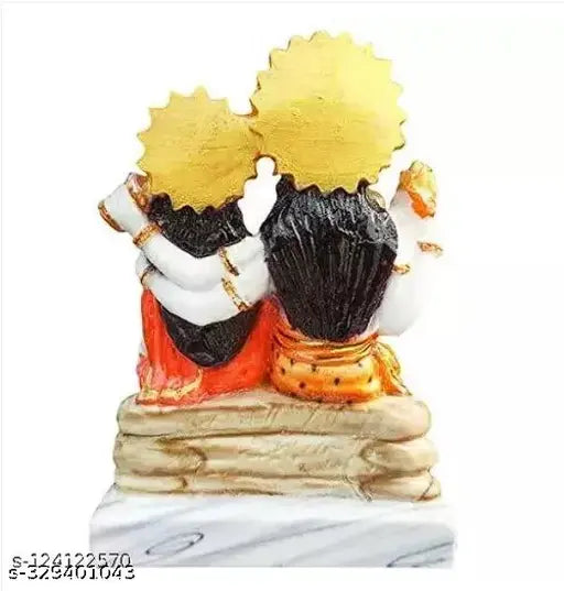 Multicolor poly resin Lord Shiv Parivar Murti, spiritual showpiece for Vastu, 6-inch height