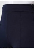 Stylish cotton blend high-waist, high-rise bell bottom pants in solid neutral colors (S-XXL) - Indian fashion wardrobe essential