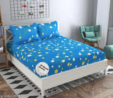 Indian-made, glace cotton fitted king size bedsheet with floral print. Includes 2 pillow covers, fits 4-8 inch mattresses, ideal for summer