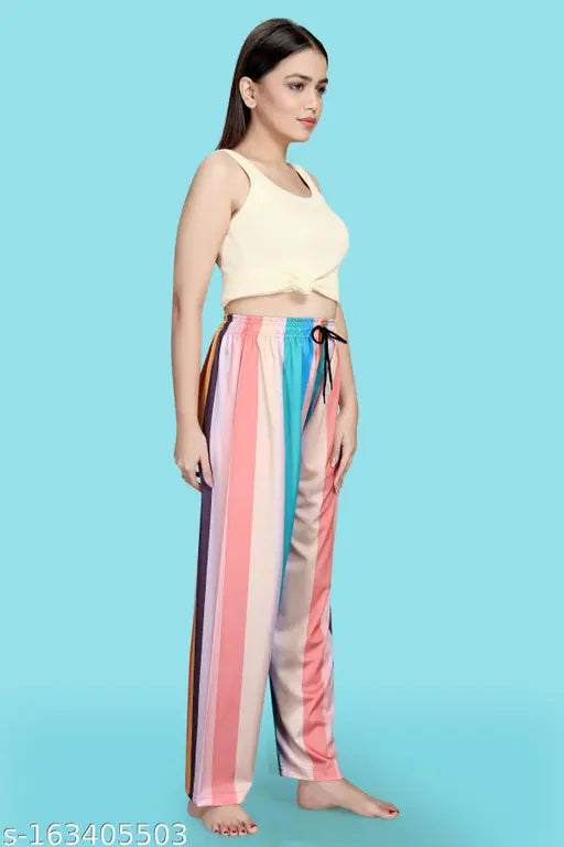 Trendy polycotton maxi printed pyjama set (N: 2) in vibrant digital print, perfect for relaxing at home - Made in India