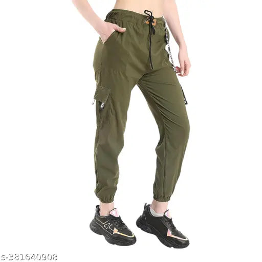 Grey cotton lycra cargo joggers, ankle fit for gym, running, casual or formal wear