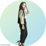 Printed Peach and Pink Jumpsuits - Poly Crepe, three-quarter sleeves, versatile women's & girls fashion from India