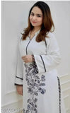Elegant Viscose Rayon Kurta Set with printed net embroidered full sleeves, India
