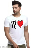 White printed polyester short sleeves t-shirt, perfect for casual wear with jeans or trousers