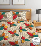 White Glace Cotton Geiva Comfy double bedsheet with elastic corners and 2 pillow covers for 6-inch mattress, ideal for summer