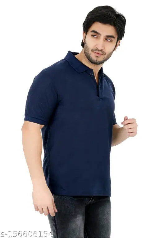 Stylish men's polycotton Matty fabric polo collar t-shirts - pack of 3, ideal for casual wear and everyday style. Made in India