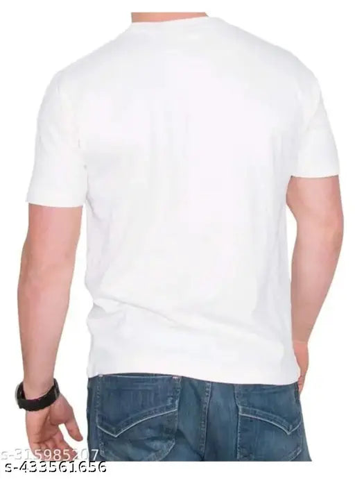 Striped nylon t-shirt for men, Khatu Shyam Ji design, washable and suitable for daily use