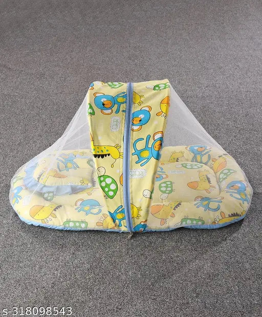 Cotton print mosquito net for infant (0-3 months) - Zozo Sales foldable full cover umbrella net